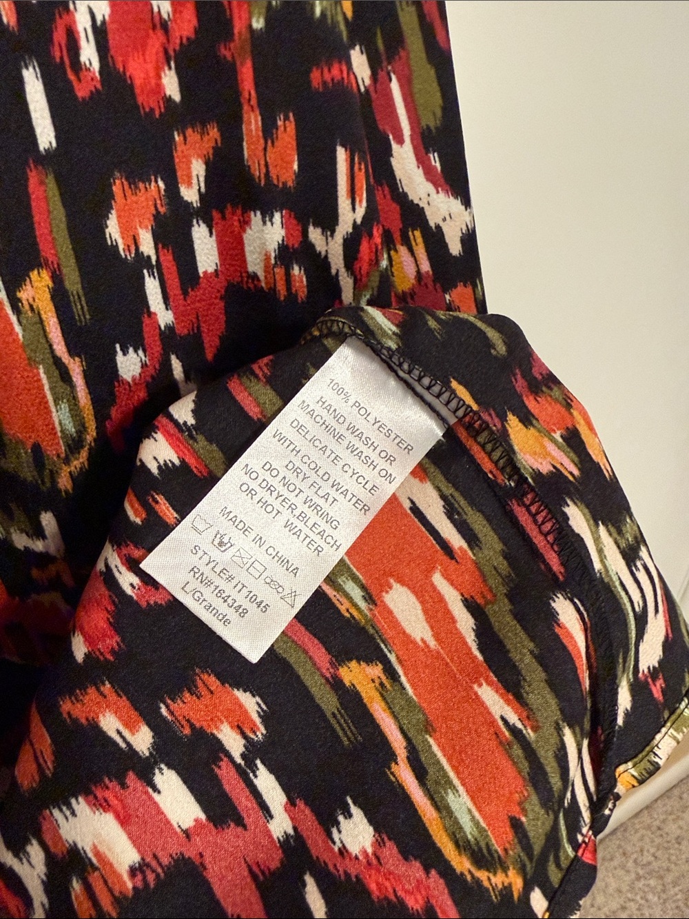 First Love Black Multi-Color Ruffle-Neck Large Blouse - Picture 3 of 7